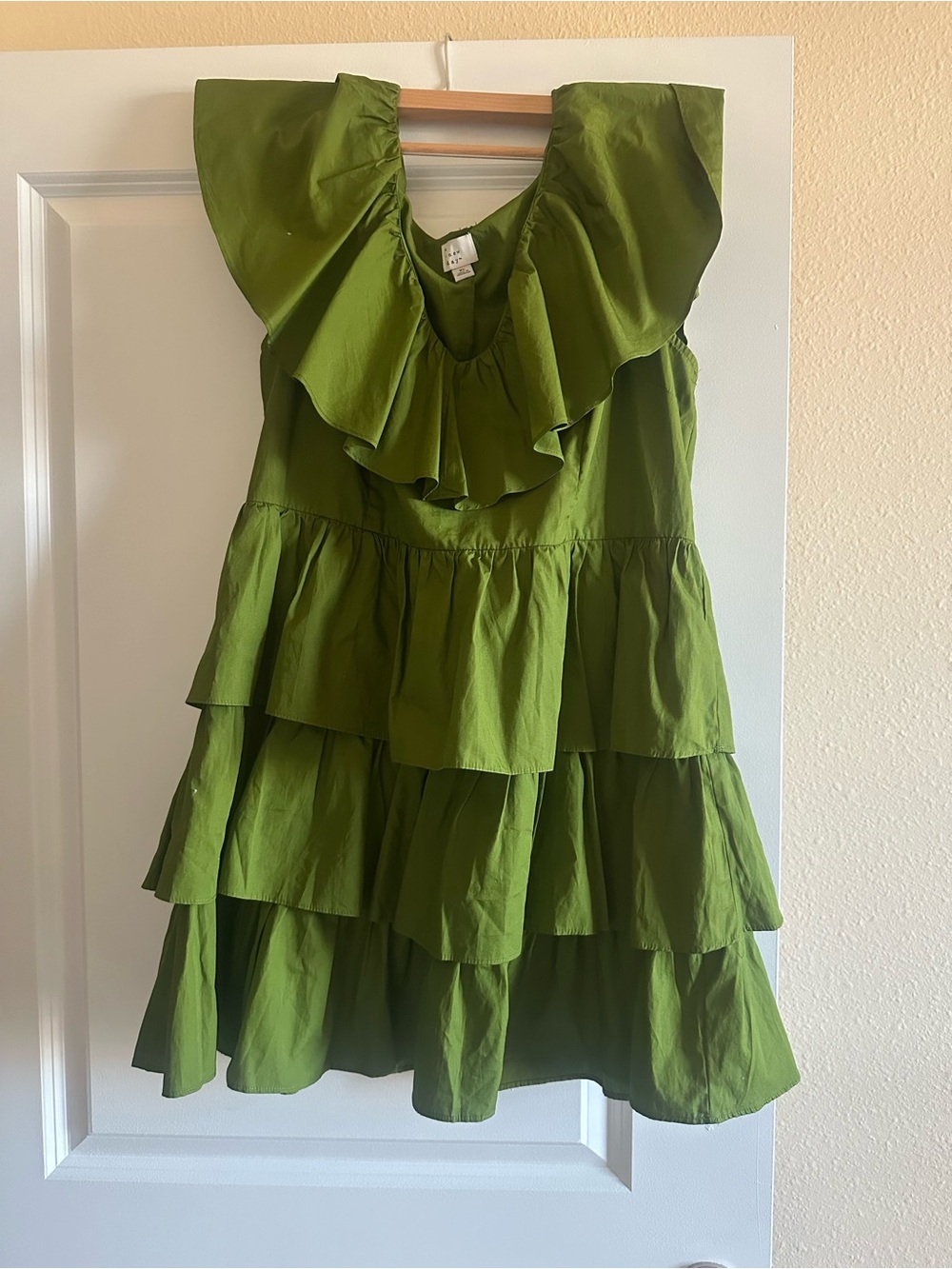 BRAND NEW Olive Green Tiered Ruffle Dress